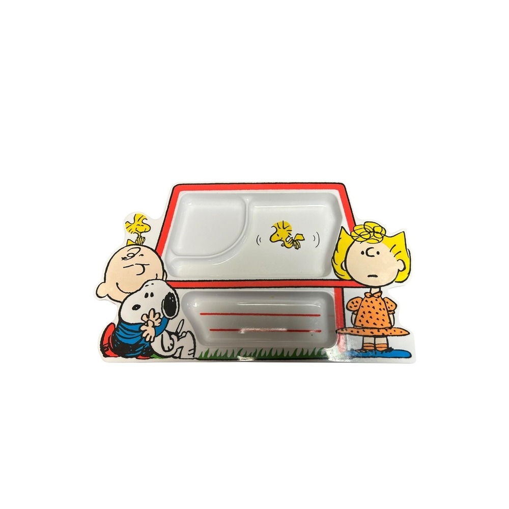Vintage Peanuts Divided Melamine Plate | Peco Charlie Brown Snoopy Tray